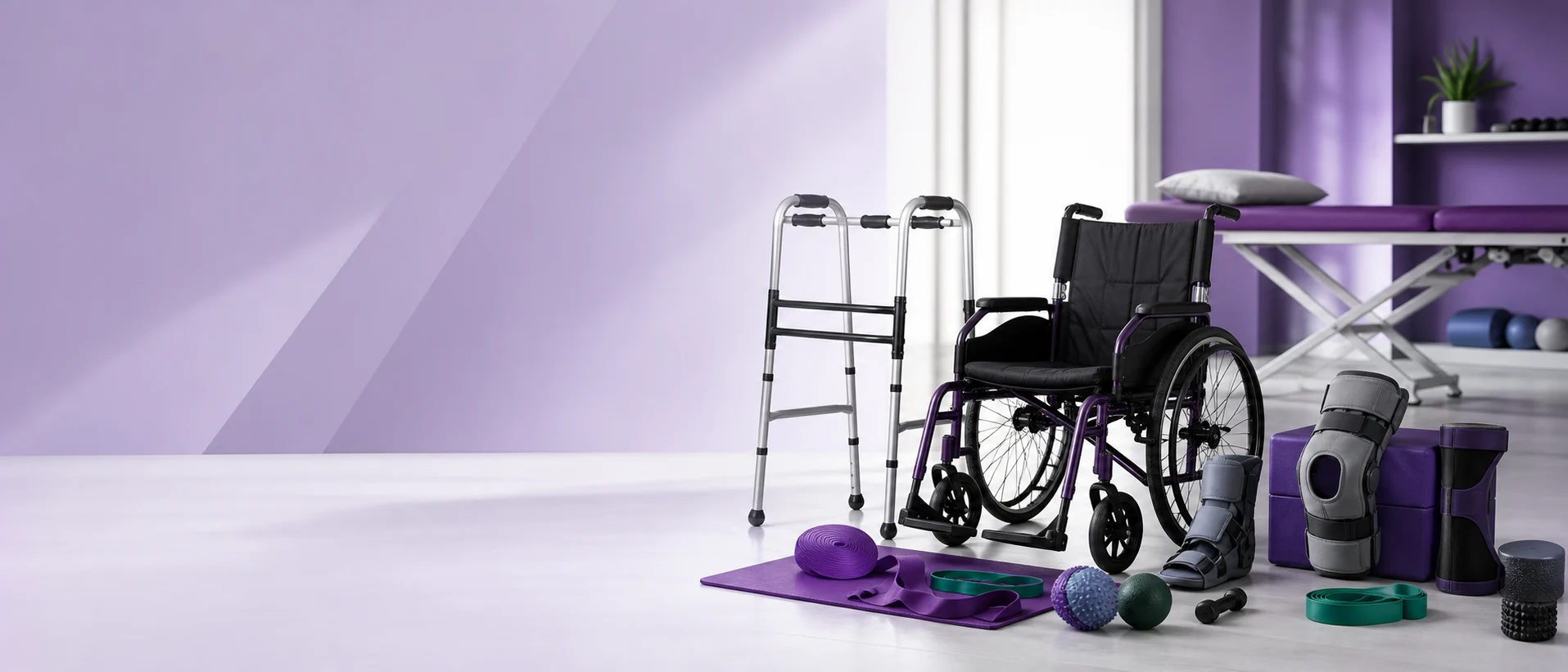 Produtos de fisioterapia, mobilidade e reabilitação
