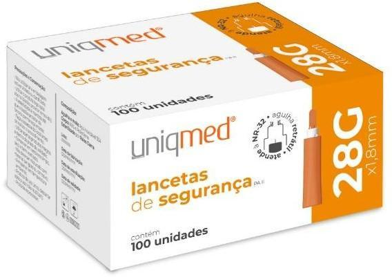 LANCETAS DE SEGURANÇA 28G UNIQMED