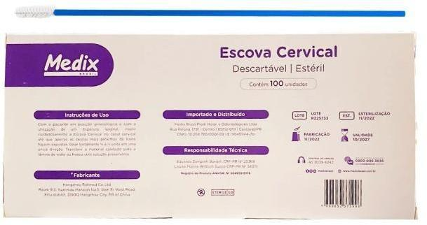 ESCOVA CERVICAL ESTERIL C/ 100UN MEDIX