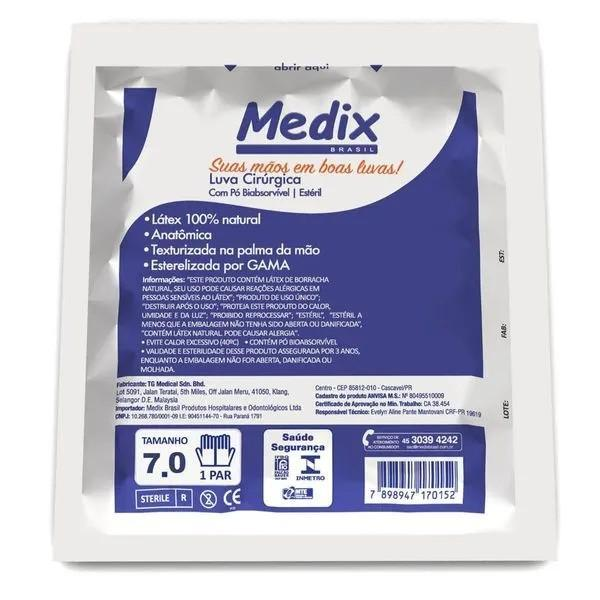 LUVA CIRÚRGICA LATEX COM PÓ TODOS OS TAMANHOS MEDIX