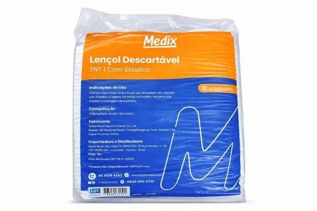 LENÇOL TNT P/MACA HOSPITALAR COM ELASTISCO MEDIX PCT 10 UNIDADES